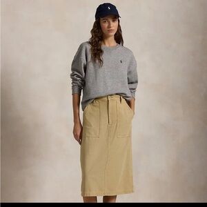 Ralph Lauren Beige Midi Skirt Ricky Skirt NWT 2